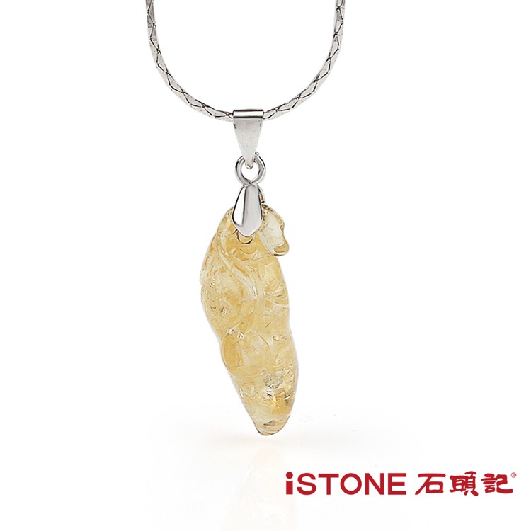 石頭記-天然黃水晶項鍊-財源廣進(A)◉20D012